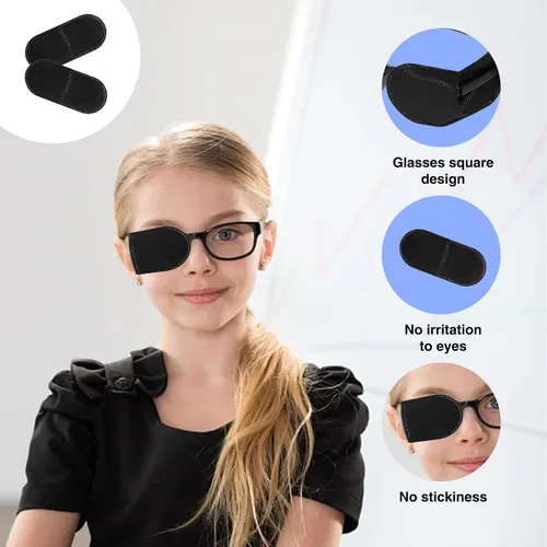 Miniatura 6 de 12 parches para ojos para adultos y niños, reutilizables, suaves, para un solo ojo izquierdo, para tratar la ambliopía perezosa y el estrabismo