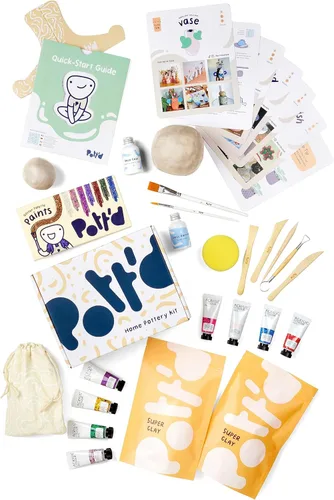 Miniatura 5 de Pott'd Arcilla seca al aire para adultos. Kit de cerámica casera para principiantes para adultos. Manualidades de bricolaje incluye: arcilla seca al