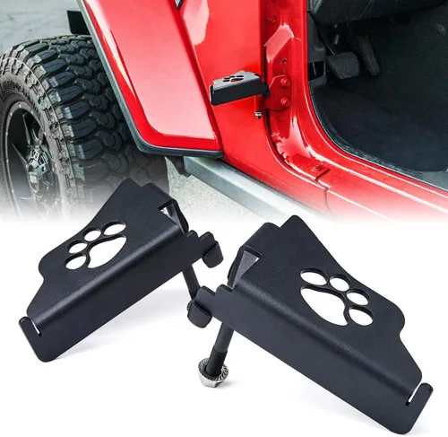 Miniatura 10 de Xprite Estriberas Desmontables para Puerta Compatibles con Jeep Wrangler JK JKU 2007-2018, Pedales de Descanso Montados en Bisagra de Puerta