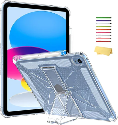 Miniatura 19 de Clear Stand Case for iPad Air 3 (Air 3rd Generation) 10.5 inch 2019 & iPad Pro 10.5 inch 2017 with Pencil Holder/Kickstand Soft TPU Back Silicone