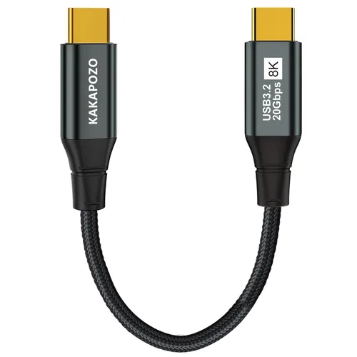Miniatura 9 de Cable Corto USB C para Monitor 1 Pie - 8K@60Hz Cable de Video USB-C - Carga Rápida PD 100W - Transferencia de Datos USB 3.2 Gen 2 20Gbps, Cable