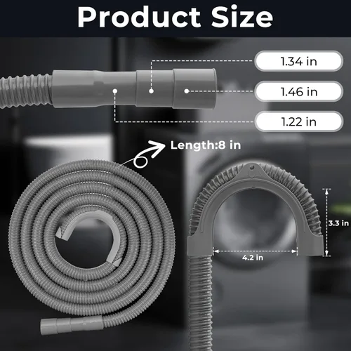 Miniatura 5 de Funmit Manguera de drenaje universal para lavadora de 8 pies, manguera de extensión flexible apta para la mayoría de lavadoras domésticas
