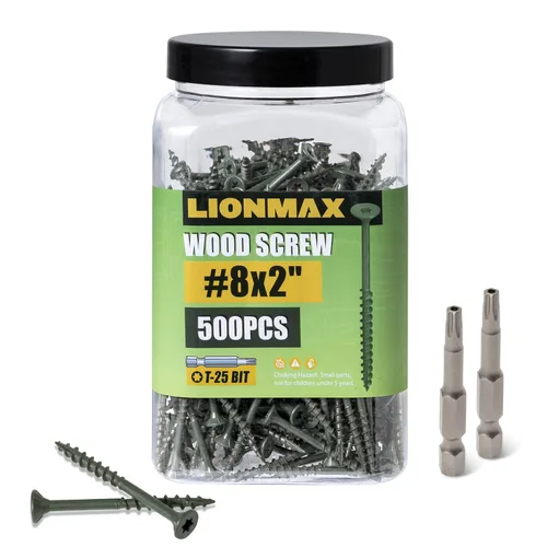 Miniatura 19 de LIONMAX Tornillos para Terraza de 1-5/8 Pulgadas, Tornillos para Madera #8 x 1-5/8", 300 PCS, Resistentes al Óxido, Recubiertos con Epoxi Exterior
