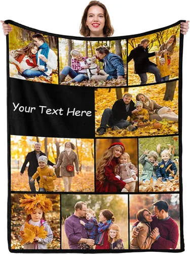 Miniatura 8 de Regalos para parejas, manta personalizada con foto, manta de franela personalizada, regalos para novio, novia, mujeres, hombres, mamá, papá, K-1 Foto