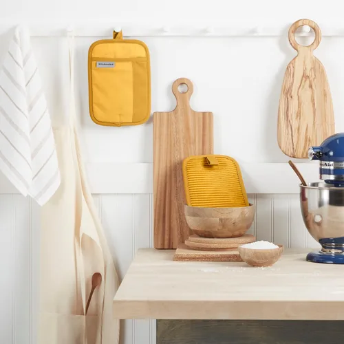 Miniatura 2 de KitchenAid Beacon - Juego de soportes antideslizantes de dos tonos, color amarillo majestuoso, 7 x 10 pulgadas, 2 piezas Majestic Amarillo