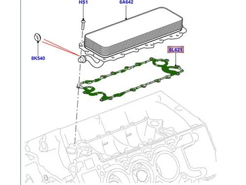 Miniatura 3 de LAND ROVER LR010770 - JUNTA FILTRO REFRIGERADOR DE ACEITE LAND ROVER LR4 SPORT 10-14 ETC NUEVO OEM