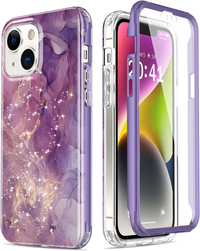 Miniatura 21 de Esdot Funda para iPhone 14 con Protector de Pantalla Integrado, Funda Resistente de Grado Militar con Diseños de Moda para Mujeres y Niñas, Funda