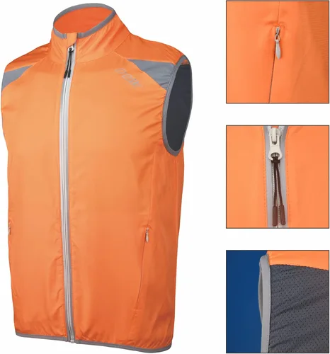 Miniatura 5 de bpbtti Chaleco de ciclismo para hombre, rompevientos sin mangas con dos bolsillos laterales (2.0), resistente al viento, transpirable y reflectante