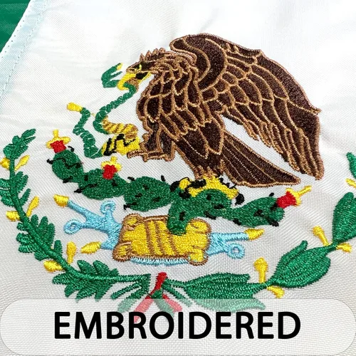 Miniatura 2 de FRF FLAG Bandera mexicana para barco de 12 x 18 pulgadas, bandera mexicana de nailon 210D para barco, bandera mexicana bordada para ATV, con 2