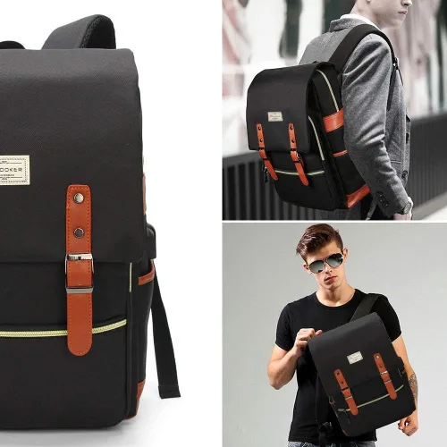 Miniatura 7 de Modoker - Mochila vintage para laptop, para mujeres y hombres, mochila para la escuela y la universidad