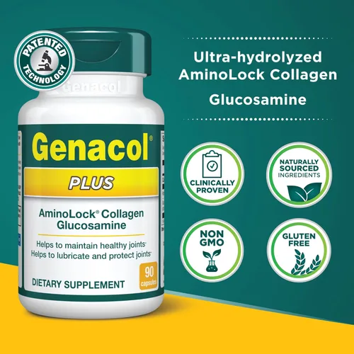 Miniatura 4 de Genacol Plus – Suplemento de glucosamina y colágeno, péptidos de colágeno ultrahidrolizados, facilita el movimiento de las articulaciones, mantiene