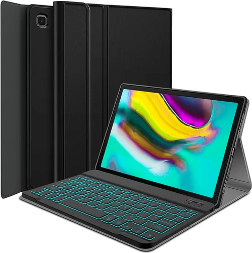 Miniatura 9 de Funda con teclado para Galaxy Tab S4 10.5 (SM-T830/T835, versión 2018), 7 colores retroiluminados desmontable inalámbrica con funda para Samsung