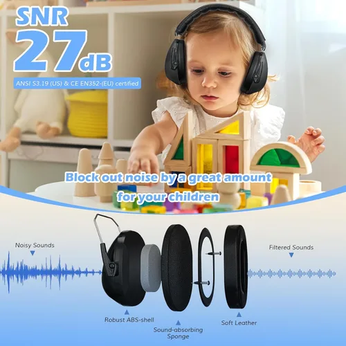 Miniatura 2 de ProCase Audífonos con Cancelación de Ruido para Niños Pequeños, Orejeras con Reducción de Ruido SNR 27dB, Protección Auditiva para Monster Jam