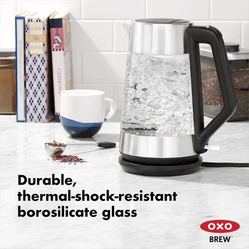 Miniatura 19 de OXO Hervidor eléctrico de vidrio, inalámbrico, de acero inoxidable
