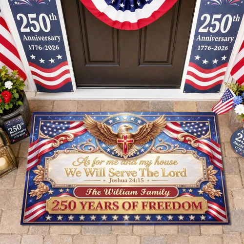 Miniatura 15 de Magimagine Felpudo estadounidense personalizado para el 250 aniversario, regalo personalizado del 4 de julio, feliz cumpleaños 250 de Estados