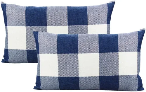 Miniatura 5 de VAKADO Fundas de Almohada Decorativas Rosas para San Valentín 16x16 Juego de 2 Buffalo Día de San Valentín Decorativas Gingham Casa de Campo Cuadros