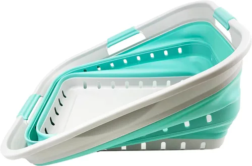 Miniatura 4 de SAMMART Cesta plegable de plástico para la ropa sucia de 42 litros (11 galones) - Contenedor/organizador plegable - Tina de lavado portátil - Cesta