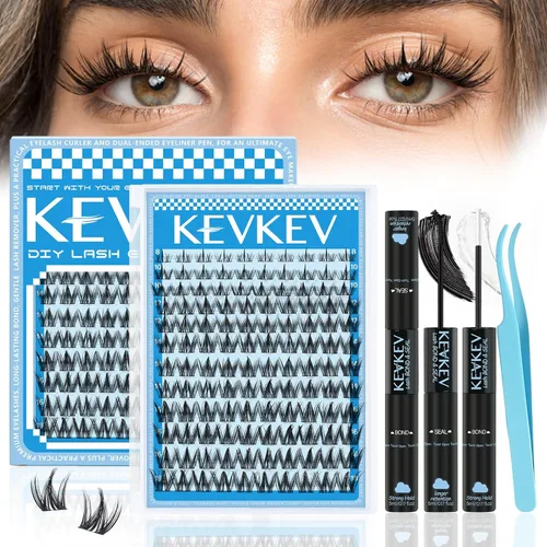 Miniatura 14 de KevKev Lash Cluster Glue, Lash Bond and Seal Lash Glue for Eyelash Clusters Waterproof Strong Hold for 72h Individual Eyelash Glue Non-Irritating