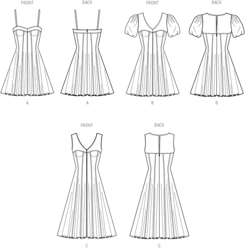 Miniatura 3 de McCall's M8405K5 - Kit de patrón de costura para vestido ajustado y acampanado, código de diseño M8405, tallas 8-10-12-14-16