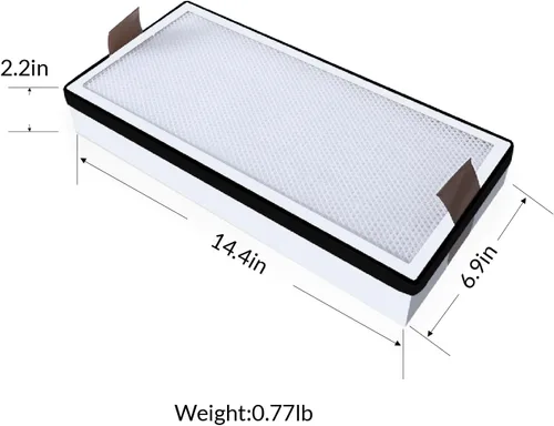 Miniatura 2 de WECREAT 1 pieza de repuesto de filtro HEPA mediano – Accesorios de repuesto de filtro de 14.4 x 6.9 pulgadas para extractor de humo de soldadura