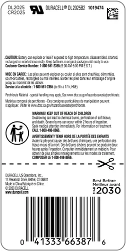 Miniatura 2 de Duracell - 2025 batería de litio de 3V - batería de larga duración - 2 unidades (el embalaje puede variar)