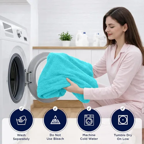 Miniatura 64 de DAN RIVER Paquete de 2 sábanas de baño de 35x70 pulgadas, sábanas de baño jumbo acanaladas para adultos, toallas grandes gruesas y absorbentes