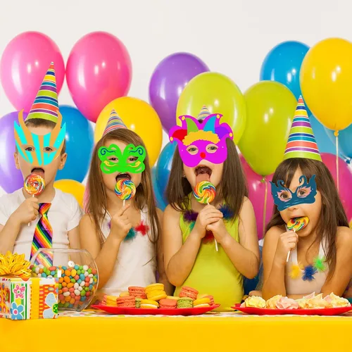 Miniatura 6 de Máscara de mascarada, máscaras de papel de graffiti para niños, recuerdos de fiesta de safari en la selva, temática de cumpleaños, cosplay, fiesta