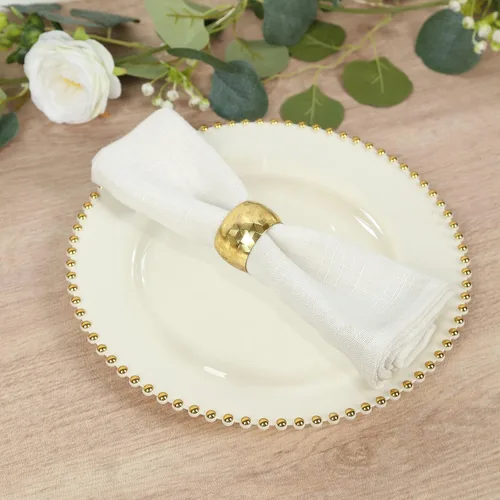 Miniatura 14 de Efavormart - Paquete de 10 platos de postre de plástico transparente rubor con borde de cuentas, platos redondos desechables para ensalada, 8