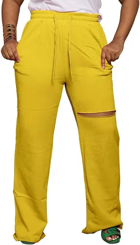 Miniatura 6 de PINSV Pantalones de pierna ancha para mujer, con cordón, holgados, casuales