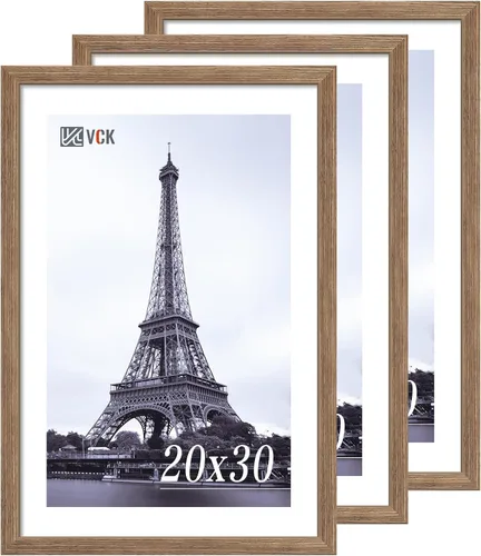 Miniatura 304 de VCK Marcos para póster de madera maciza de 22.375 x 34 pulgadas, marco de fotos A1 negro con montaje en pared, paquete de 3