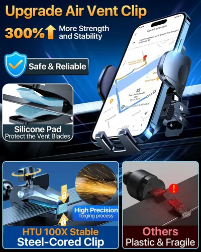 Miniatura 7 de HTU 【98 + libras de succión más fuerte y grado militar】 Soporte de teléfono para automóvil 【Patente y certezas de seguridad】 Soporte para teléfono
