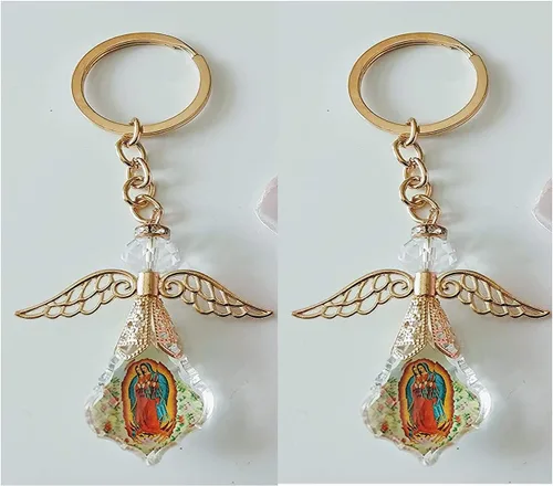Miniatura 2 de VL 12 PCS Nuestra Señora de Guadalupe Favor Bautismo Primera Comunión Regalo de Memoria Angel Llaveros/Recuerdos De Mi Bautizo/Primera Comunión