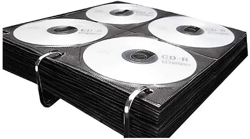 Vaultz - Páginas de inserción de CD, 3 agujeros perforados, 10 x 10.875 pulgadas, 8 CDs/página, 50 páginas/paquete, negro (VZ01415)