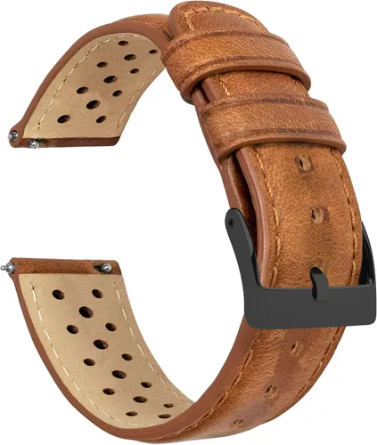 Miniatura 37 de Barton Racing & Rally Horween - Correas de cuero con barras de resorte de liberación rápida integradas, longitud estándar para muñecas de 5 a 8