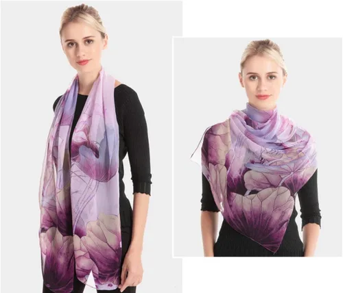 Miniatura 2 de Bufandas para mujer ligeras con estampado de flores, chales, bufandas de moda, chales con protección solar
