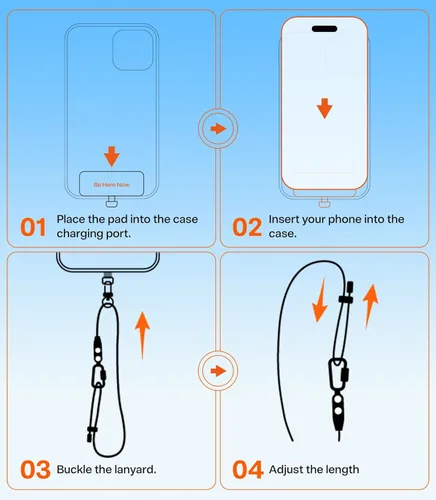 Miniatura 8 de TORRAS Cordón para teléfono con bucles colgantes, correa antirrobo ajustable para el cuello para iPhone 17 Pro, amigable con la piel, 2 lengüetas