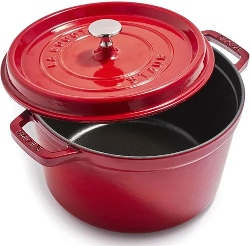 Miniatura 31 de STAUB Horno Holandés de Hierro Fundido 4 Cuartos Redondo, Fabricado en Francia, Sirve para 3-4, Blanco