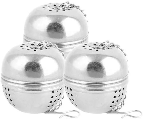 uxcell Inicio de acero inoxidable en forma de bola suelta condimento té hoja colador infusor 1.6 in diámetro 4pcs