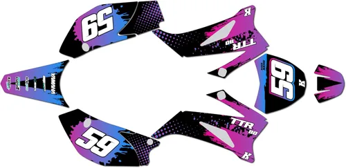 Miniatura 4 de Kit de gráficos para Yamaha TTR110 (2008-2023) Splash Series Azul 21 Mil-Dirt Pit Bike Calcomanías de motocicleta, calcomanía de carreras