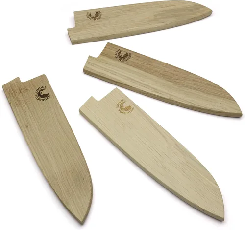 Miniatura 10 de Yoshihiro Protector magnético de hoja de madera de roble Saya para Santoku (7.087 in)7in