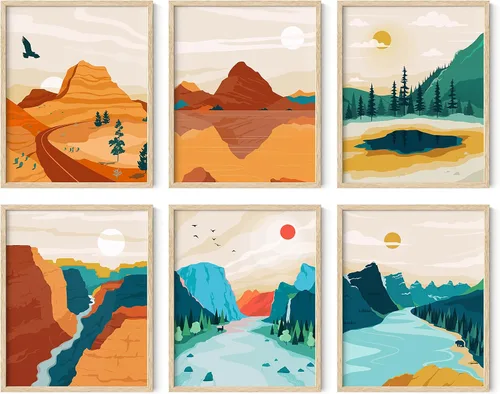 Miniatura 9 de HAUS AND HUES Juego de pósteres vintage del parque nacional, impresiones artísticas de parques nacionales, arte de pared de naturaleza y montaña