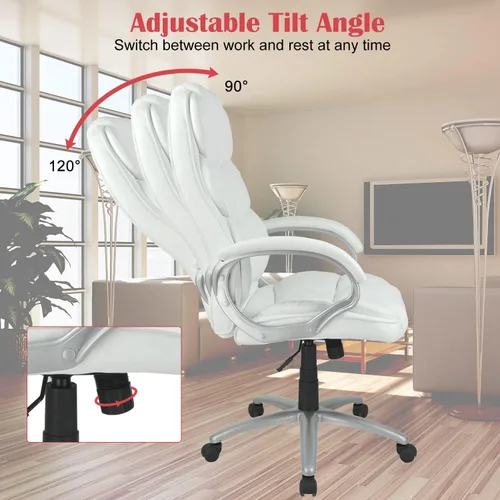Miniatura 5 de Silla de oficina ergonómica de escritorio de 250 libras de capacidad, respaldo alto, altura ajustable, silla de computadora con reposabrazos