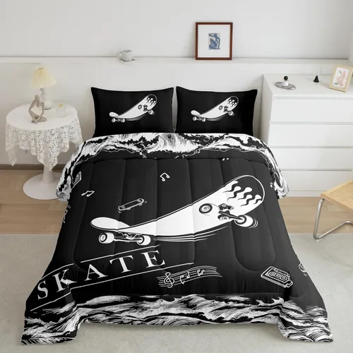 Miniatura 20 de Erosebridal Juego de ropa de cama de baloncesto tamaño individual para niños, juego de edredón deportivo para cancha de baloncesto, edredón marrón