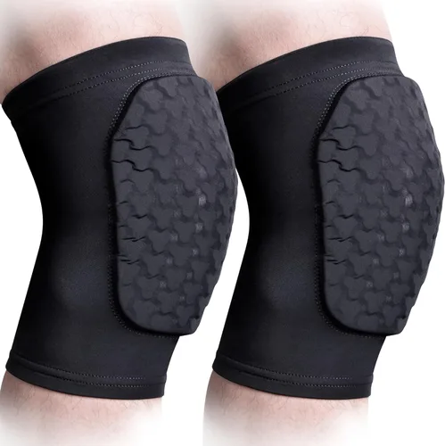 COOLOMG Rodillera de Baloncesto para Niños, Jóvenes y Adultos, Manga de Rodilla de Compresión Antideslizante para Béisbol, Voleibol, Fútbol Negro
