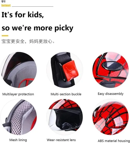 Miniatura 5 de Vespa Casco para niños de 2 a 14 años de edad, casco eléctrico para motocicleta, casco fresco para niños, aprobado por DOT, casco de Kart ATV