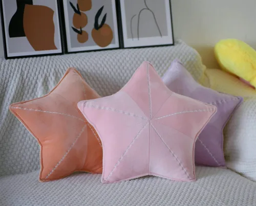Miniatura 4 de Almohada de suelo de concha de estrella de mar para sofá, almohada de lectura para automóvil (rosa claro, 19.6 pulgadas)