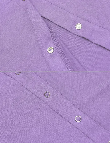 Miniatura 5 de Ekouaer - Camisón con botones y manga corta para mujer, vestido para lactancia, parto, hospital y maternidad, tallas S-XXL