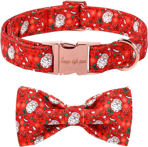 Miniatura 21 de Unique style paws Collar de perro para el día de San Valentín con lazo de flores, collar de cachorro de corazón azul, el mejor regalo para niños