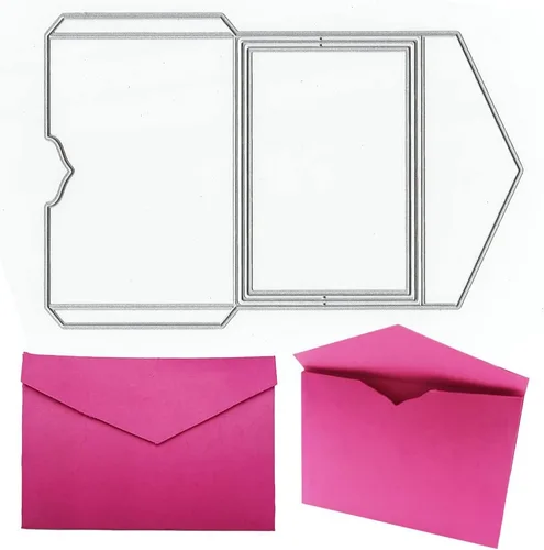 ALIBBON Troqueles de sobres para hacer tarjetas y álbumes de recortes, moldes de plantillas de metal para álbum de fotos de bricolaje, estampado de