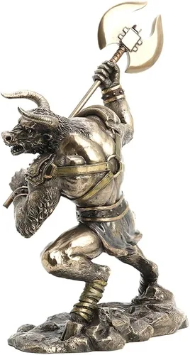 Miniatura 3 de Veronese Design Minotauro de 13 3/4 pulgadas de alto, escultura de resina de bronce fundido en frío, escultura de leyenda griega romana